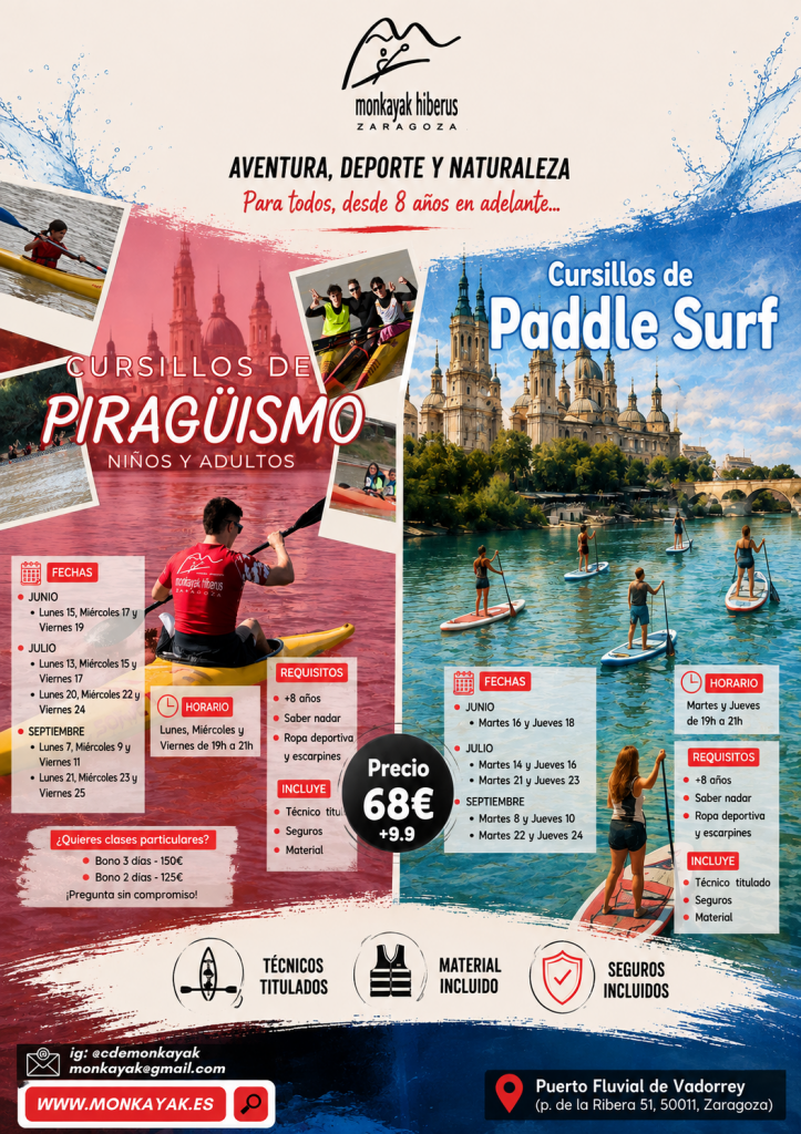 Cursos de piragüismo en verano 2026